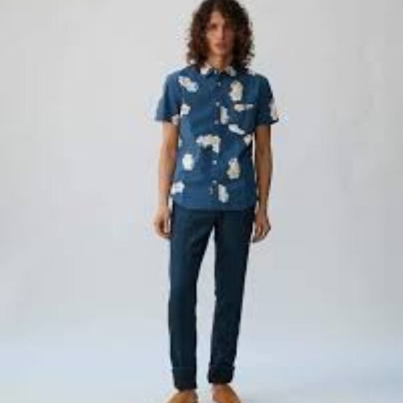 Corridor New York Men's Short Sleeve Button Up Shirt Floral Size XS - Picture 1 of 9